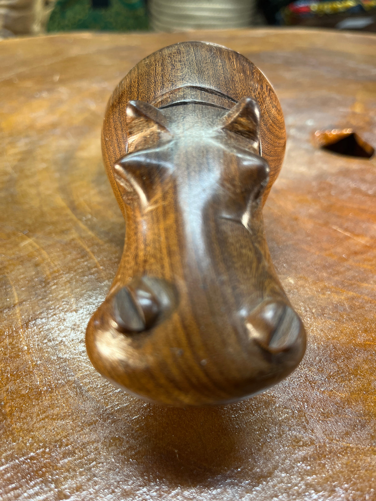Hand Carved ‘Big 5’ On a Tree Trunk Ornament - Elephant, Leopard, Lion, Rhino, Buffalo