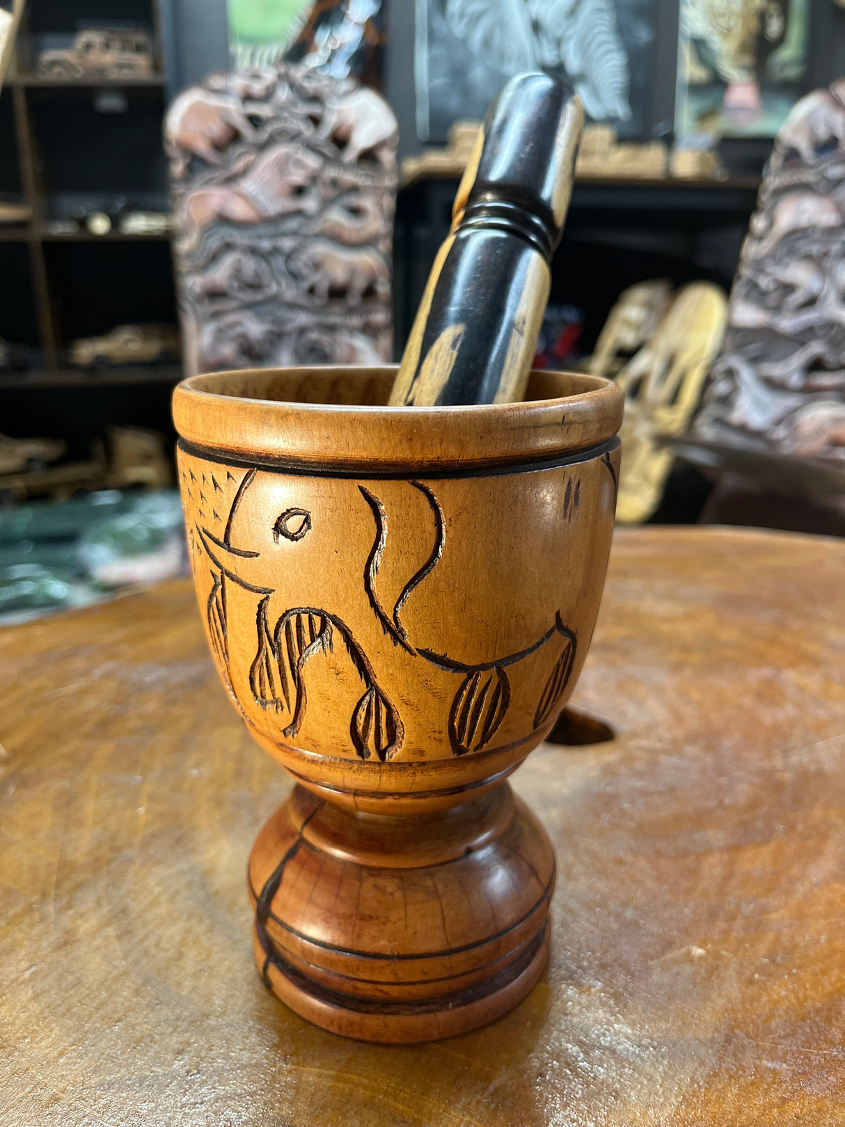 Handmade Wooden Pestle and Mortar