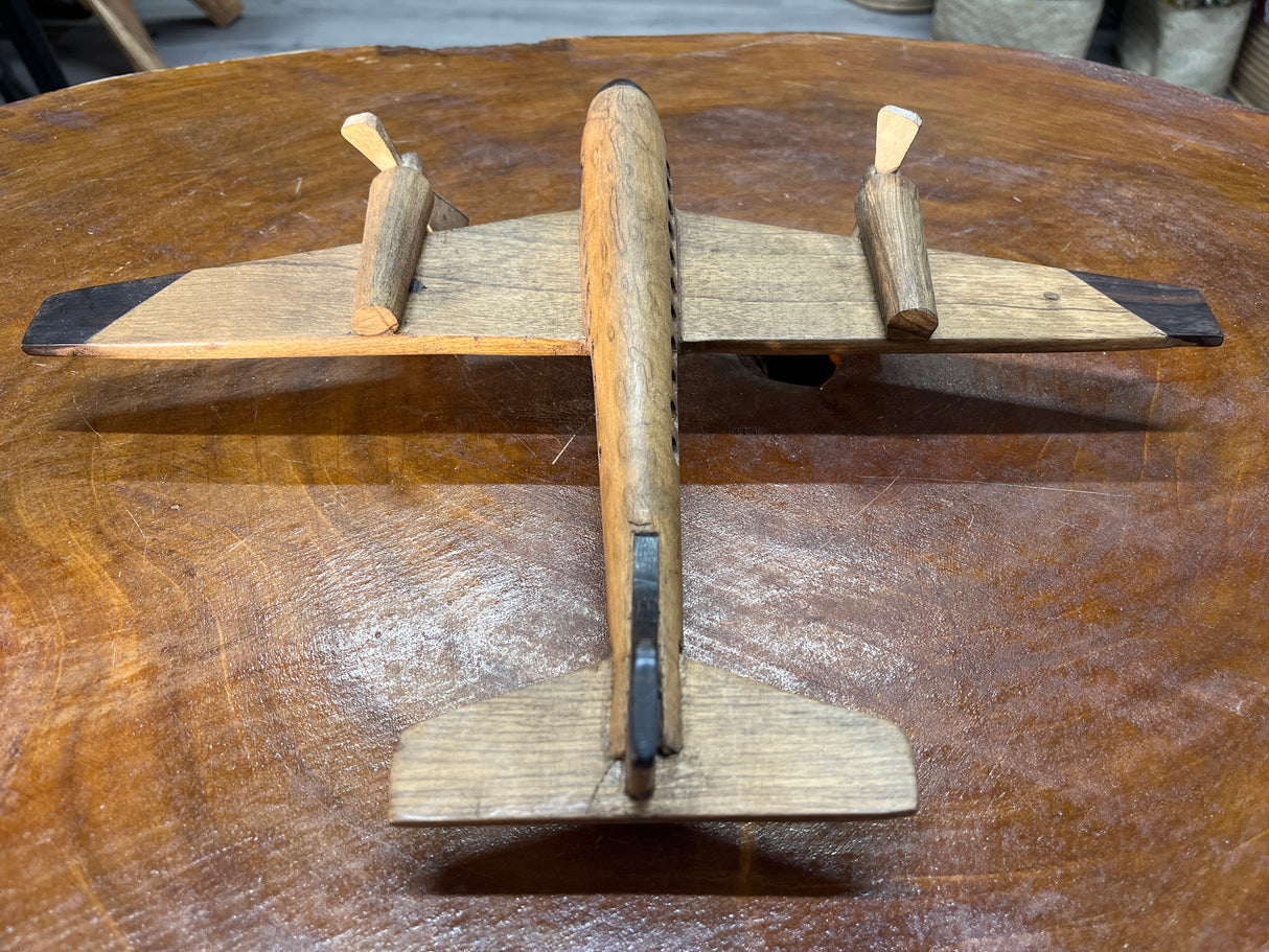 Hand Carved Wooden Aeroplane