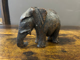 Small Textured Ebony Wooden Elephant