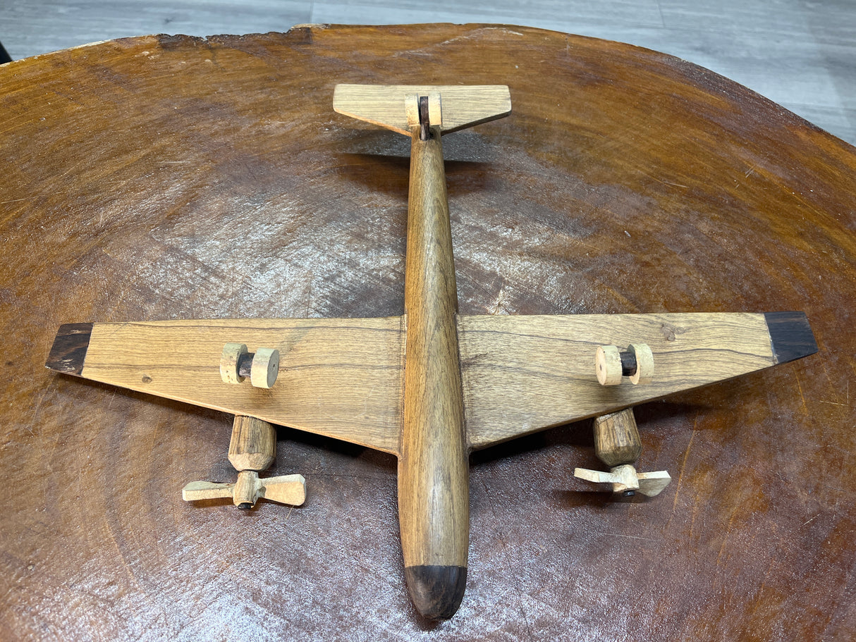 Hand Carved Wooden Aeroplane