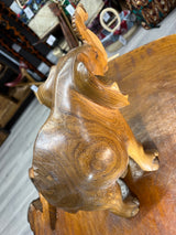 Hand Carved Elephant - Attacking Pose