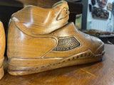 Pair of Jordan 5 V3.1 Hand Carved Mahogany Display Piece with Wooden Box