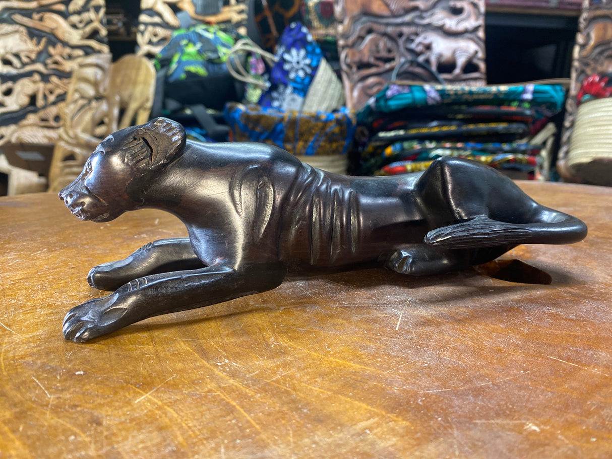Handmade Ebony Wood Jaguar