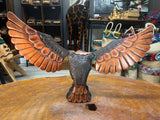 Bold and Stunning Eagle with Spread Wings (3 Piece) Wooden Mantle Top Centre Piece