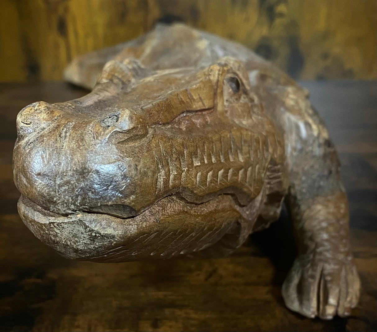 Hand Carved Mahogany Satisfied Komodo
