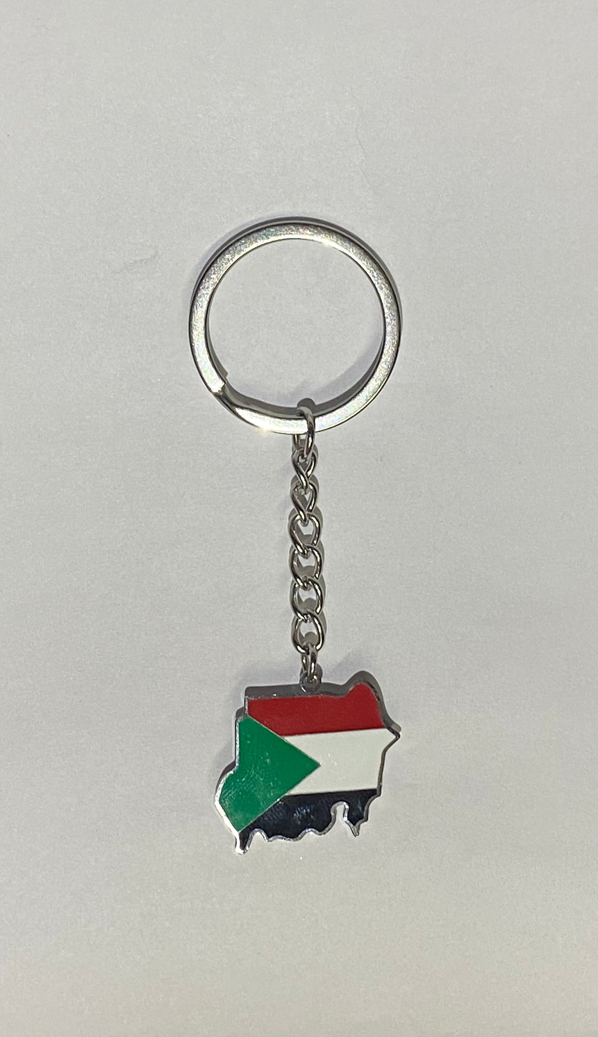 National Flag Country Silver Keychain