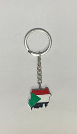 National Flag Country Silver Keychain