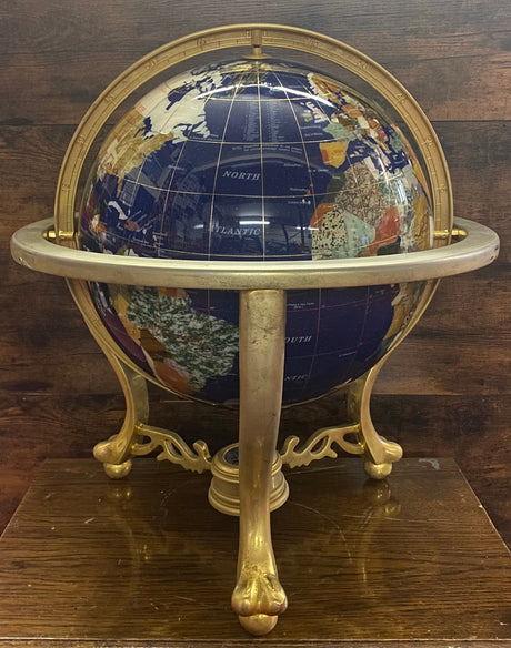 Gemstone Globe With Matte Brass Cradle