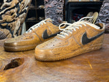 Pair of Nike Air Force One Low with Laces V1.1 Hand Carved Mahogany Display Piece
