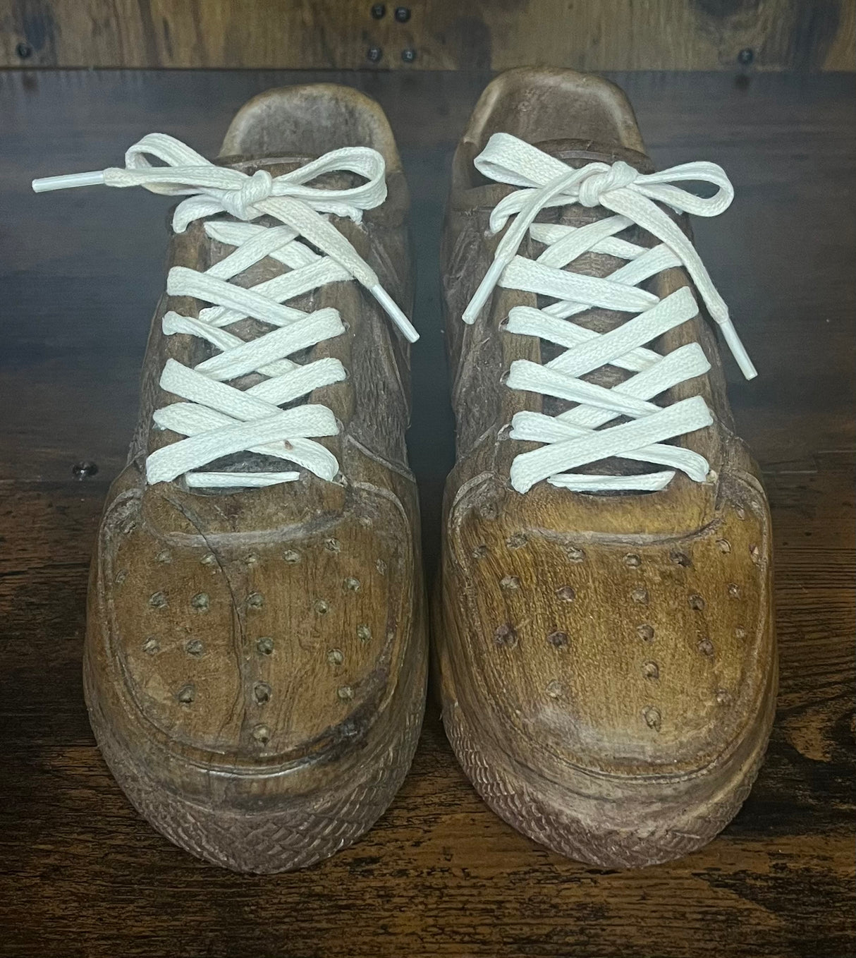 Nike Air Force One Wooden Hand Carved Sneaker with Laces