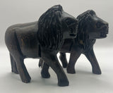 Mahogany Wooden Standing Lion
