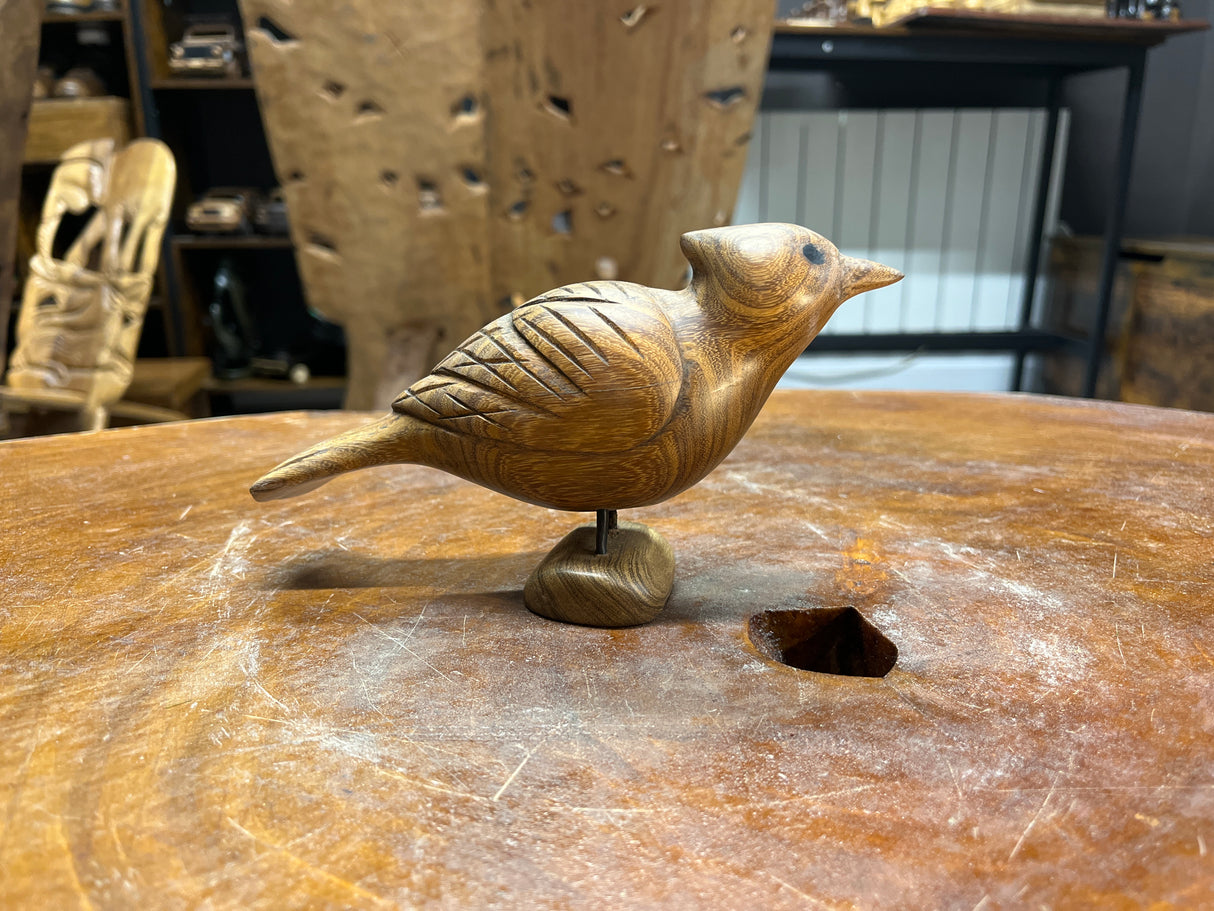 Mahogany Hand Carved Beautiful Bird