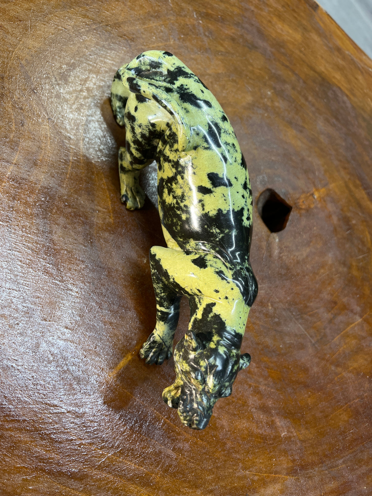 Large Growling Stone Panther Handmade In Malawi