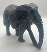Textured Ebony Wooden Elephant
