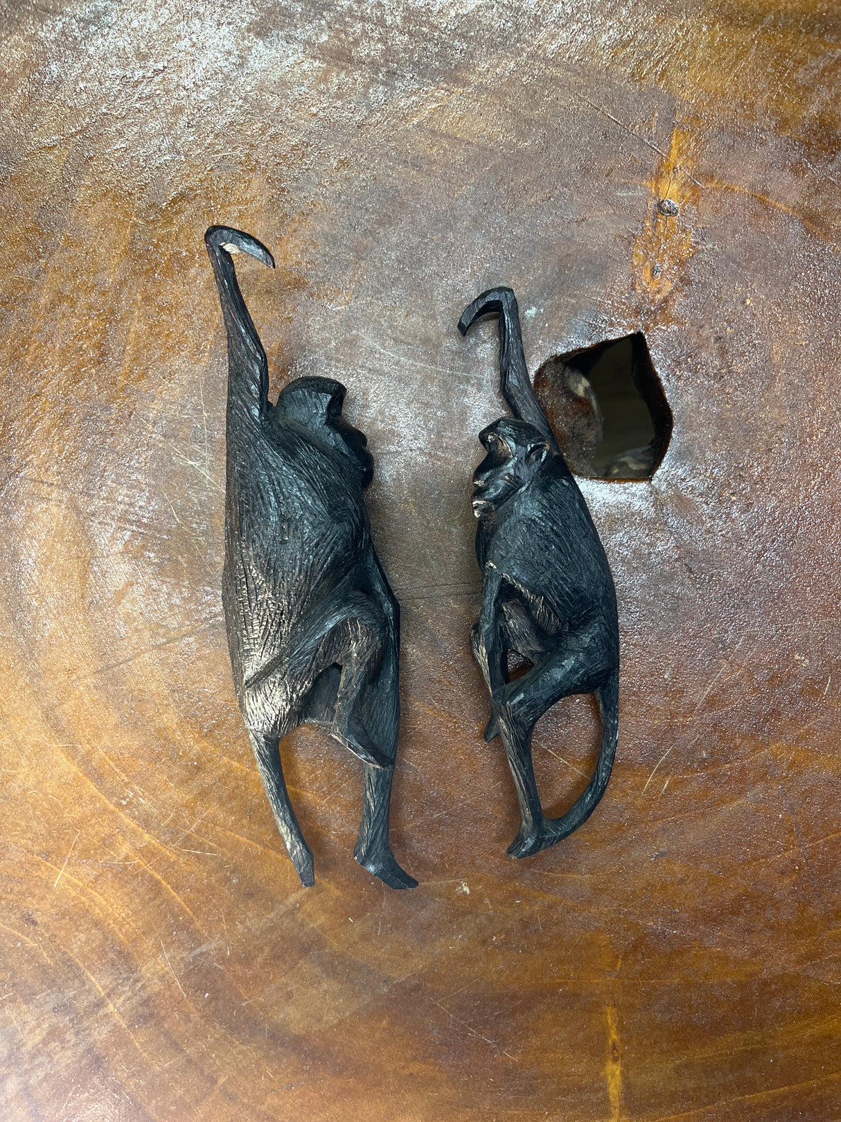 Hanging Monkeys Ebony Hand Carved