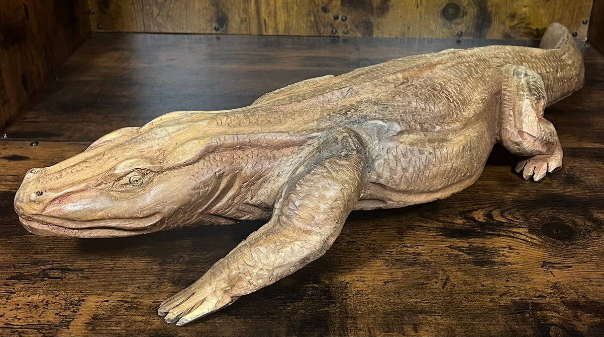 Hand Carved Mahogany Satisfied Komodo