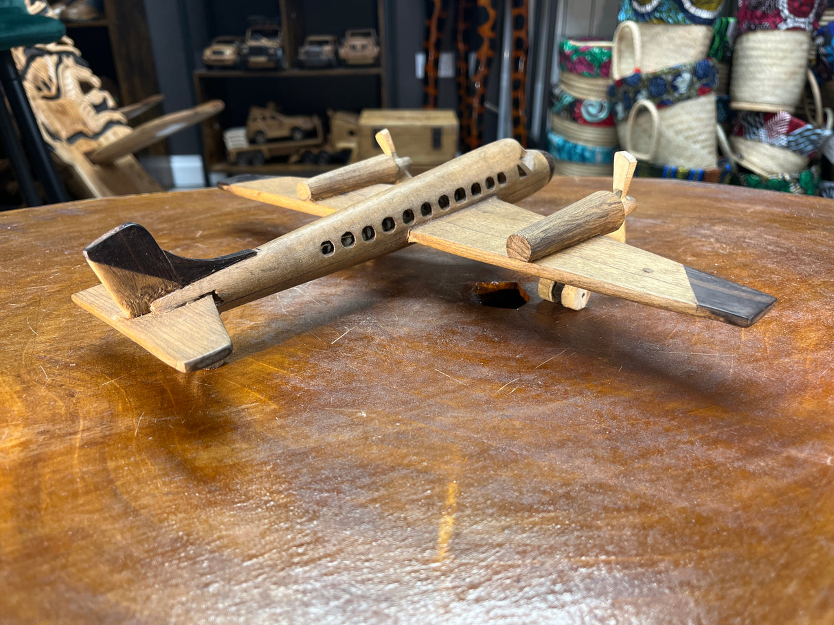 Hand Carved Wooden Aeroplane