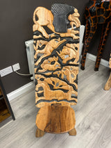 Large Functional Hand Carved Malawian Animal Story Chair