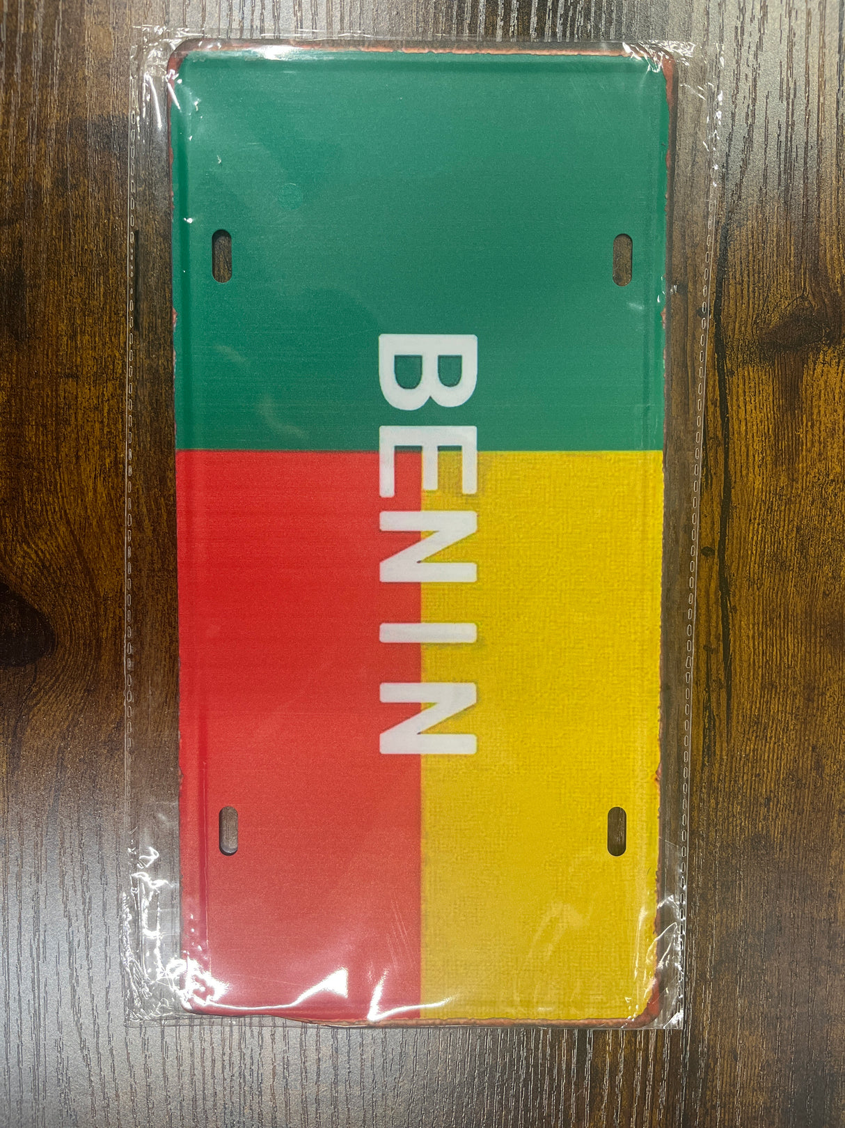 Metal Country Flag And Name Style License Plate Room Decor 15x30cm