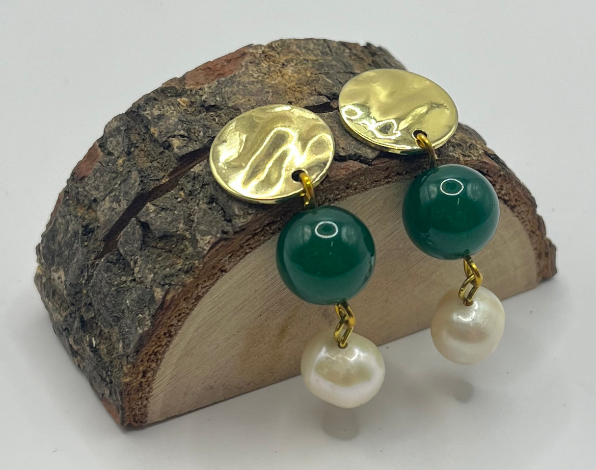 Green Chalcedony Earrings