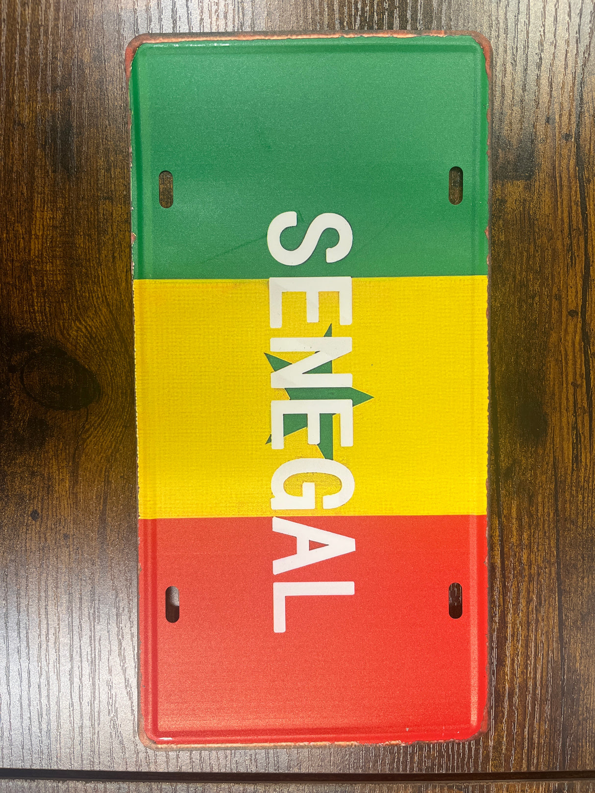 Metal Country Flag And Name Style License Plate Room Decor 15x30cm