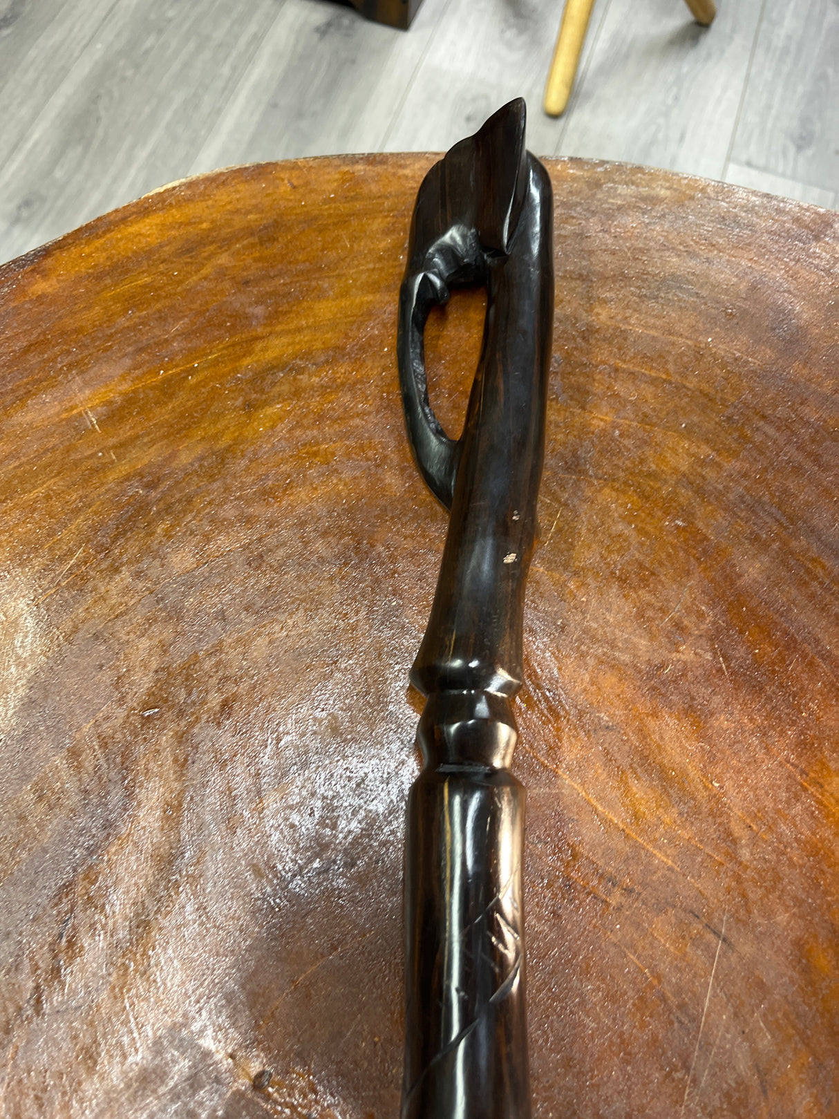 Elephant Handle Walking Stick Ebony Malawi