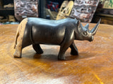 Ebony Small Wooden Standing Rhino Curio