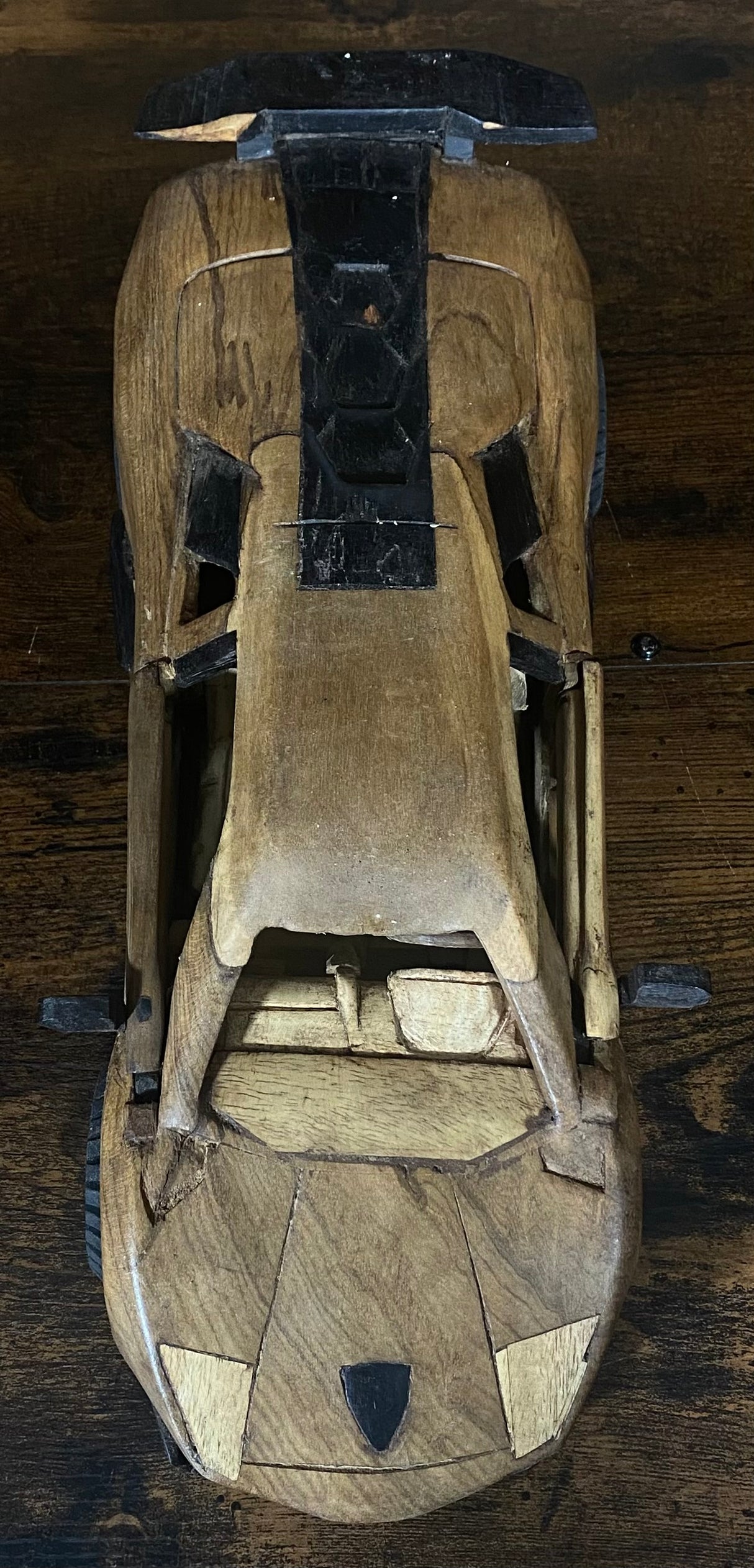 Hand Carved Mahogany Lamborghini Display Piece