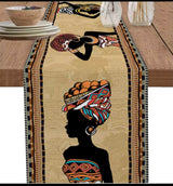African Themed Linen Table Runner - 200 x 33cm