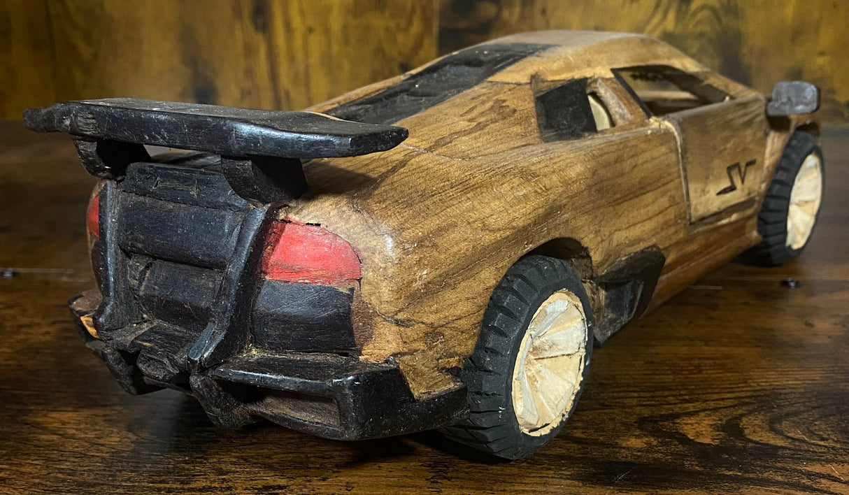 Hand Carved Mahogany Lamborghini Display Piece