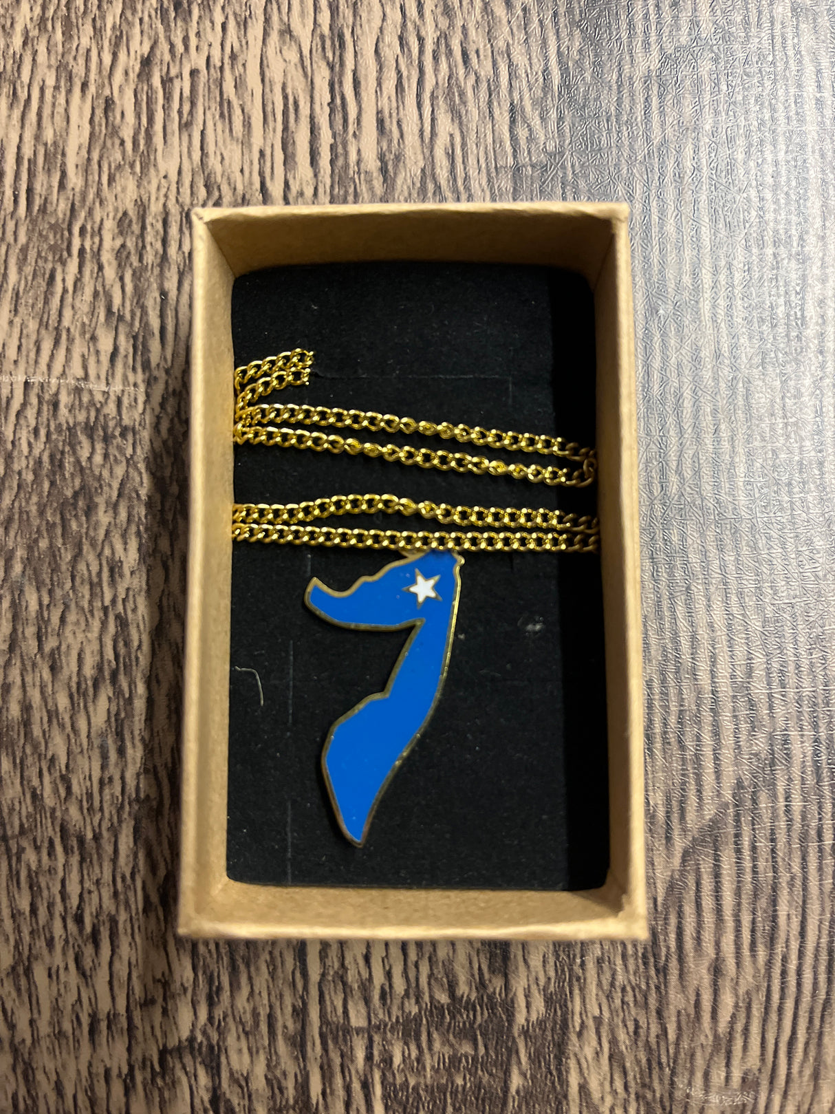 National Flag Country Shape Gold Necklace 60cm Chain