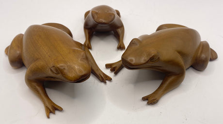 Mahogany Hand Carved Frog