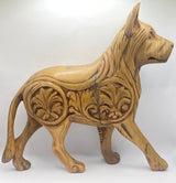 Mahogany Hand Carved Intricate Patterned Dog