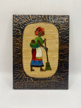 African Framed Basuto Woman in Cloisonné enamelled Copper and Colour