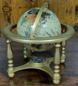 Beige Gemstone Globe With Matte Brass Cradle