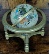 Beige Gemstone Globe With Matte Brass Cradle