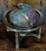 Brown Gemstone Globe With Metallic Brass Cradle
