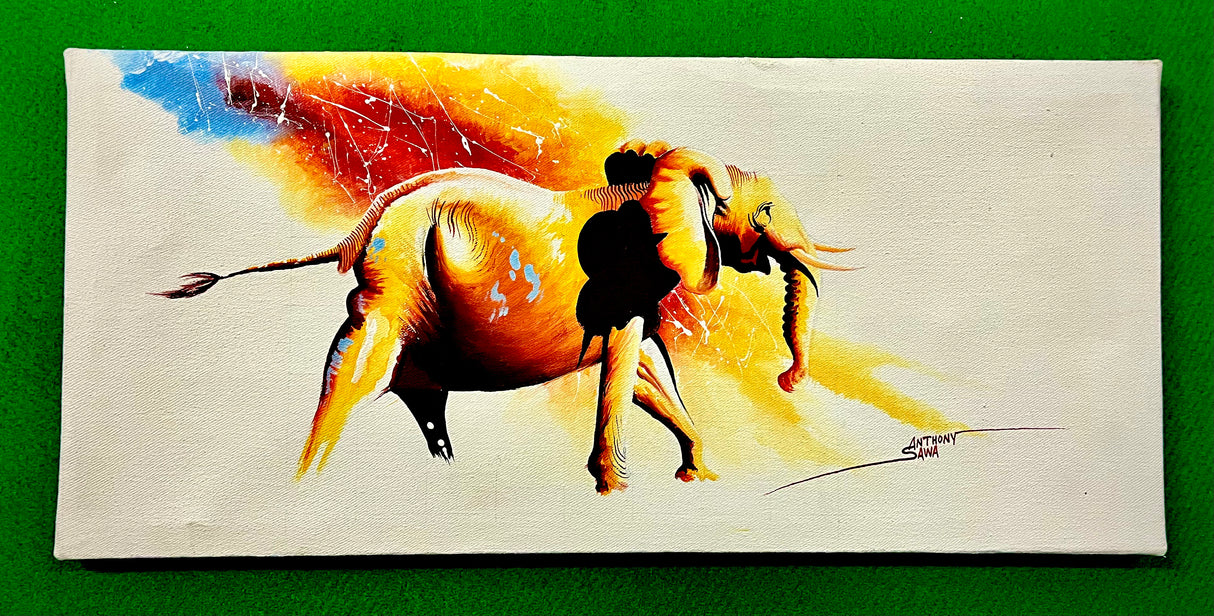 Acrylic Painting On Canvas - 'An Elephant in Abstract'