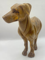 Hand Carved Wooden Dog Model