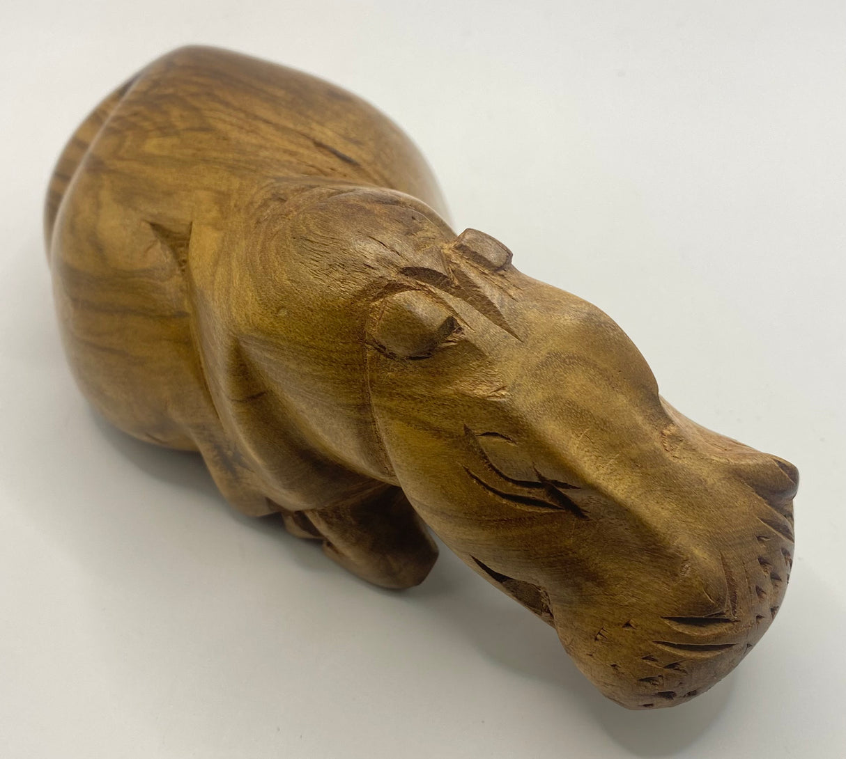 Hand Carved Mahogany Resting Hippos