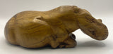Hand Carved Mahogany Resting Hippos
