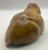 Hand Carved Mahogany Resting Hippos