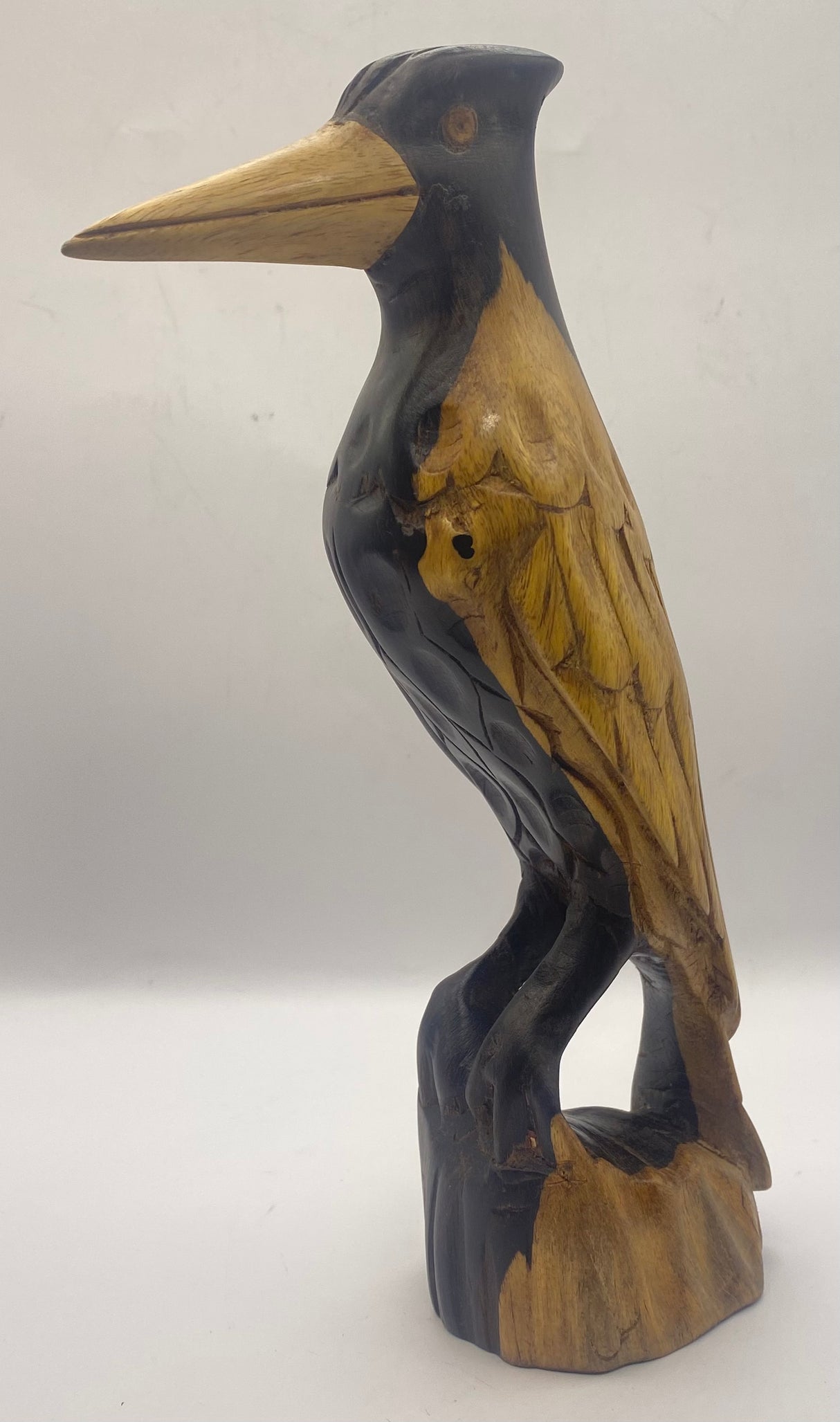Hand Carved Ebony Cranes on a Stand