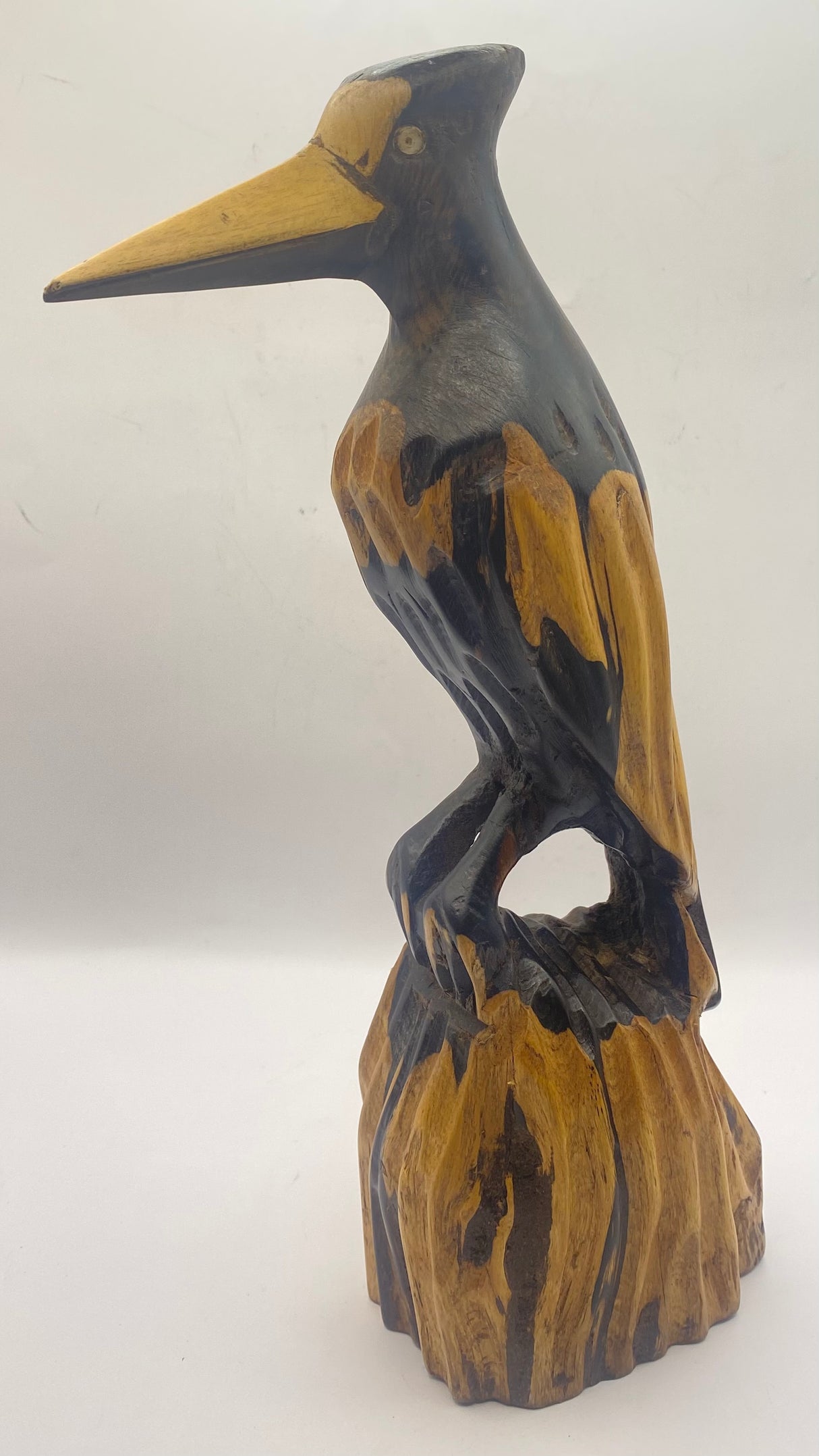 Hand Carved Ebony Cranes on a Stand