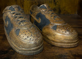 Pair of Nike Dunk Low V 2.1 Hand Carved Mahogany Display Piece
