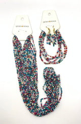 Queen Tenge - Beaded 3 Piece Jewellery Set