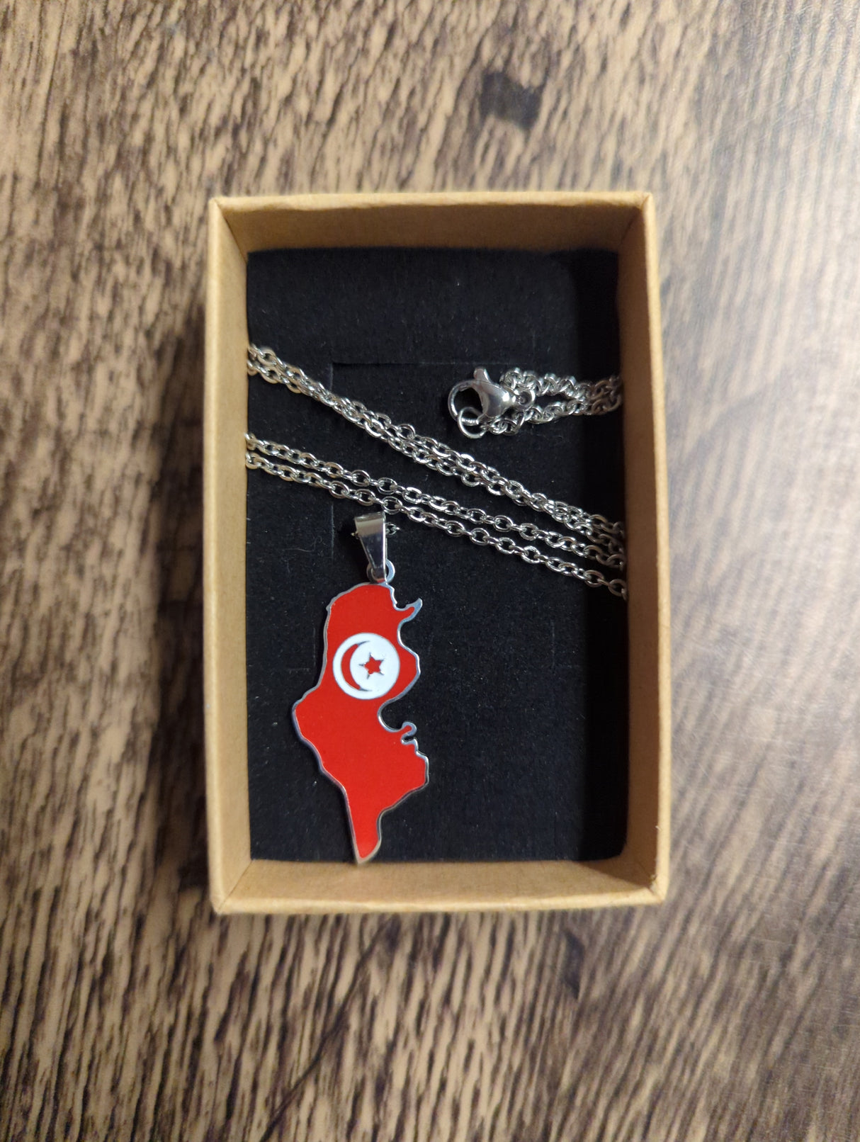 National Flag Country Shape silver Necklace 60cm Thin Chain