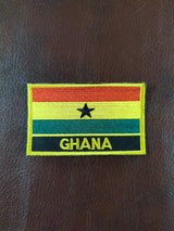 National Flag With Country Name Yellow Embroidery Patch 8cm x 5cm