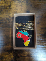 National Flag Africa Shape Gold Necklace 60cm Thick Chain